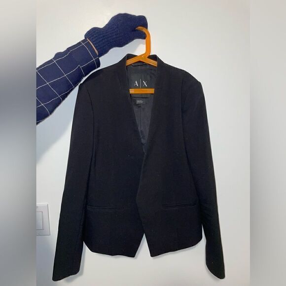 Armani exchange black collarless blazer - Picture 4 of 5